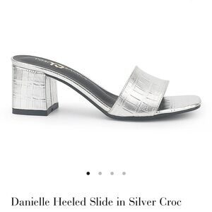 Yosi Samra silver croc slide sandal - NIB!